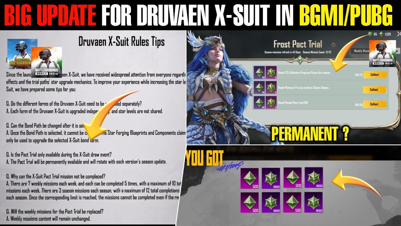 🔴Big Update For Druvaen X-Suit In Bgmi/Pubg | Upgrade Pact Trial Event  Permanent ?