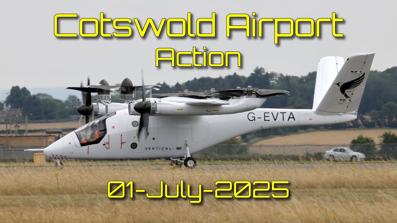 A Beautiful Day at Cotswold Airport PC-12, AC11, Cessna 152, AW109, PA28 & VX4 Action! 01-Jul-2025