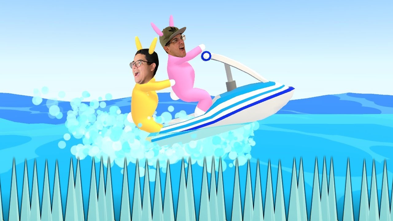 VIRAMOS COELHOS MALUCOS E TENTAMOS ATRAVESSAR A PRAIA DE JET SKI!! - Super Bunny Man