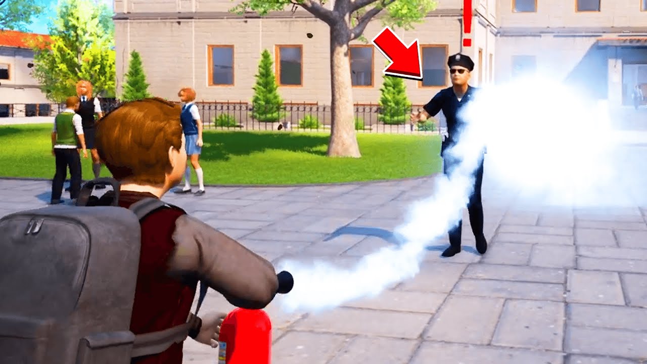 警察官に消化器をぶっかけるゲームがバカすぎるwww『バカゲー』【Bad Guys at School】