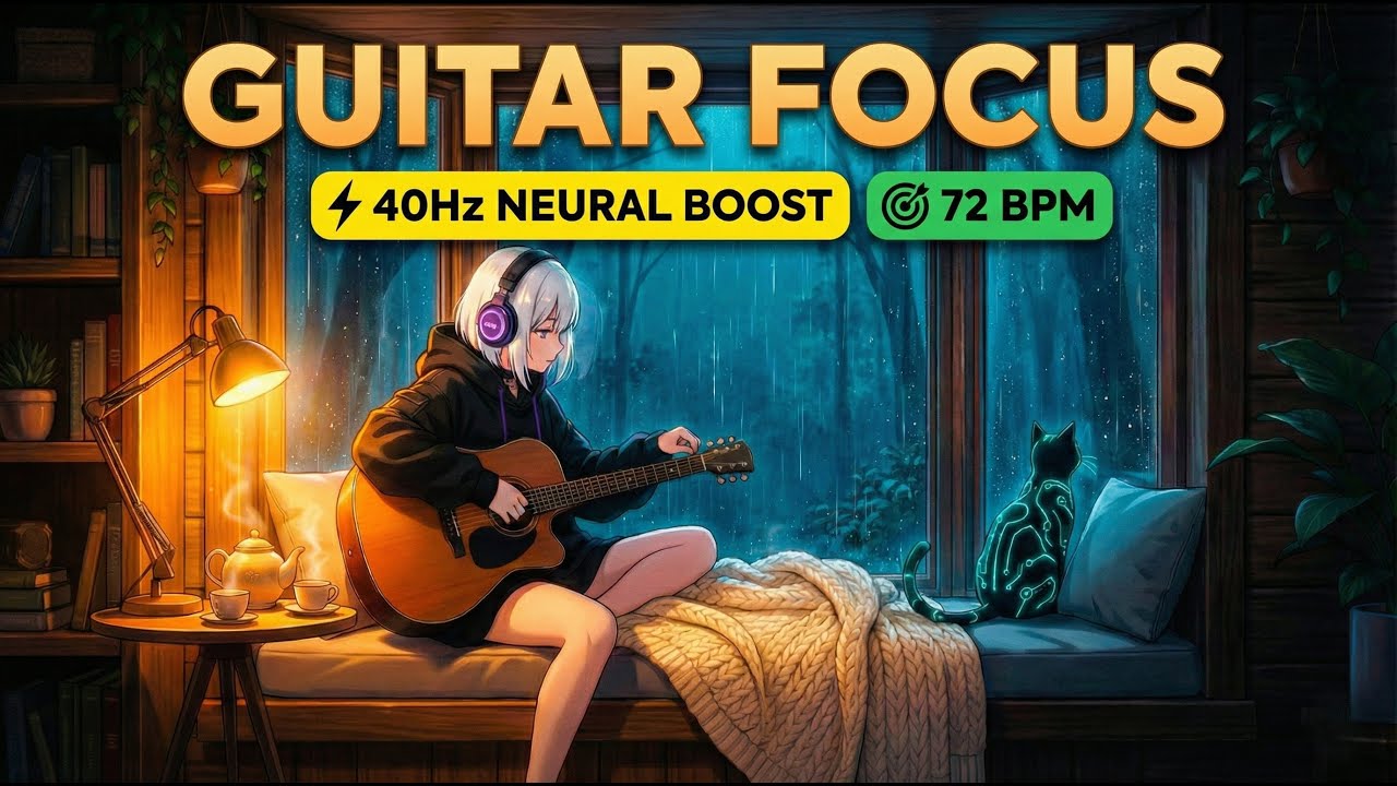Shiroka's Guitar Lofi Vol. 4 - Rainy Mood in the Cozy Treehouse | Study/Coding/Drawing/Painting