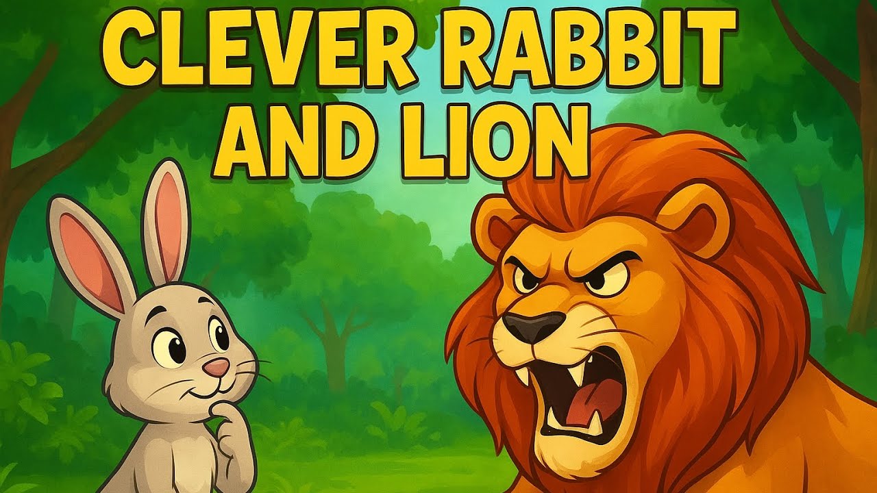 चतुर खरगोश और शेर | Smart Rabbit and Lion Story in Hindi & English | Panchatantra Moral Stories