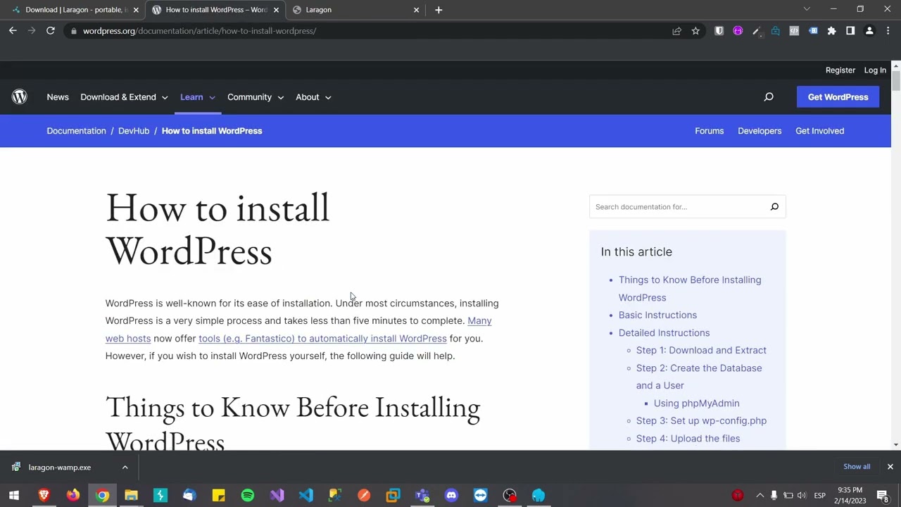 ¿Cómo instalar Wordpress en Laragon?
