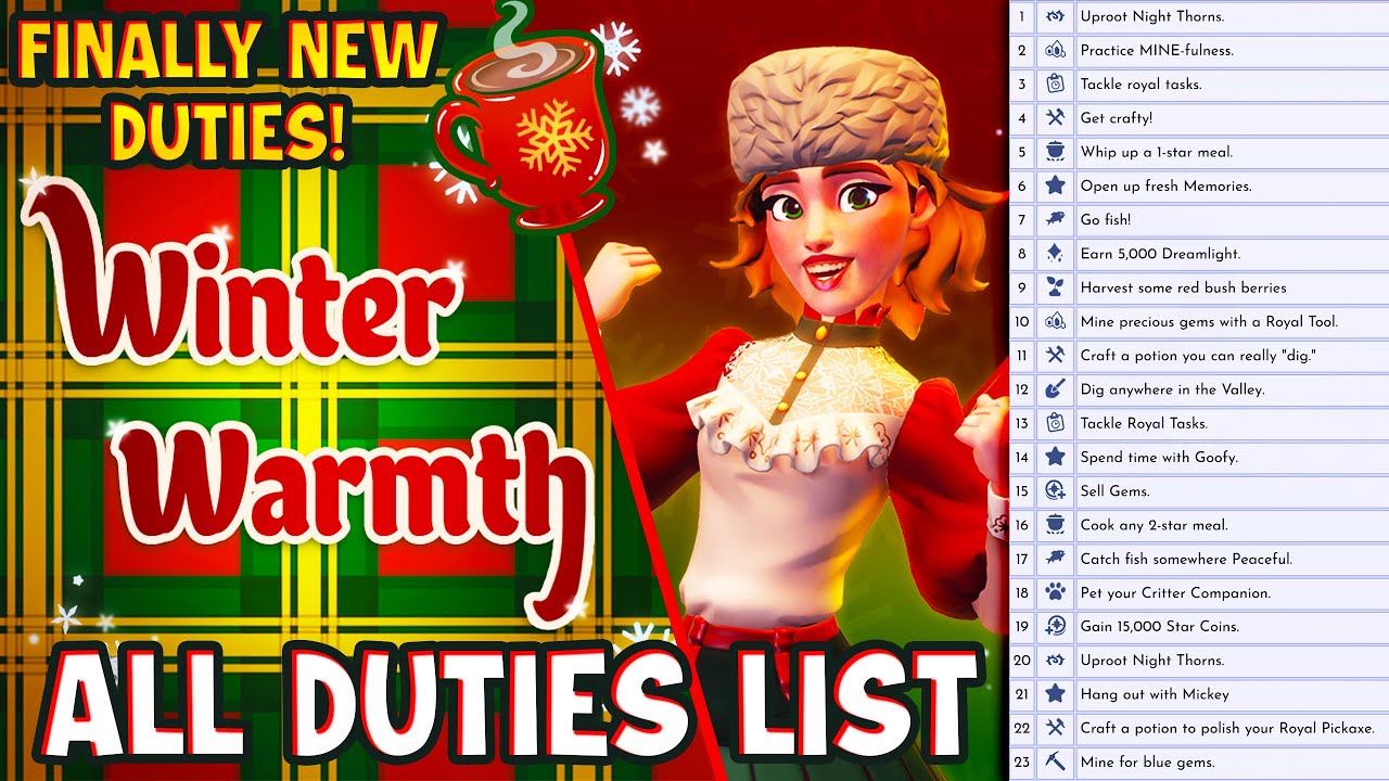 ALL DUTIES in Winter Warmth Star Path in Disney Dreamlight Valley. What's Different?