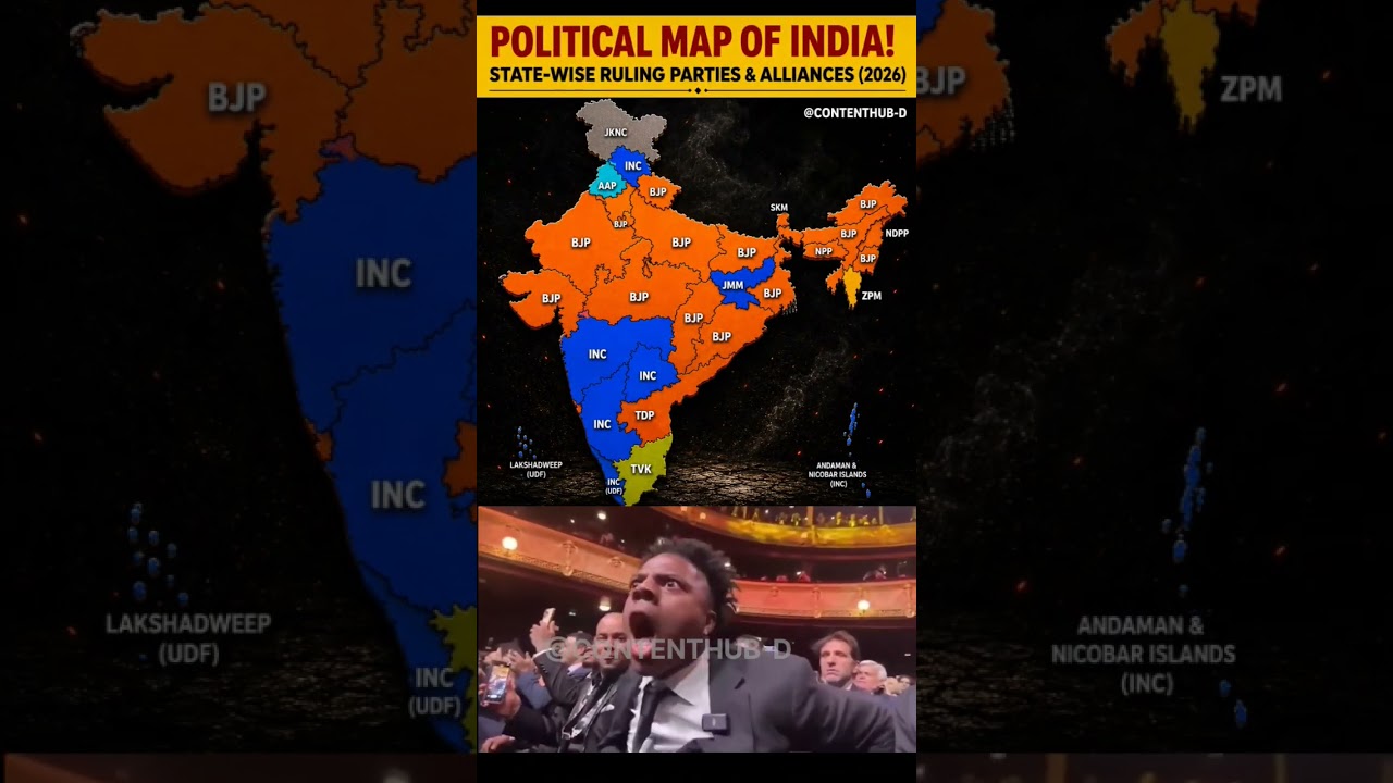 Political Map of India 2026 🇮🇳 | State-Wise Ruling Parties & Alliances Explained!