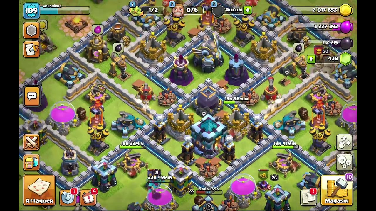 clash of clan mais tant que je n'ai pas remplie toutes mes resèrves je n'arrète pas le vidéo