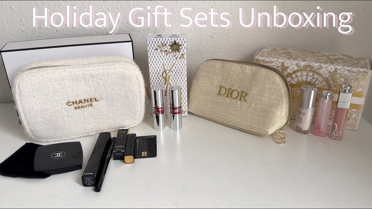 Dior, Chanel and YSL beauty Holiday Gift Sets 2024 Unboxing #diorbeauty #holiday2024 #chanelbeauty