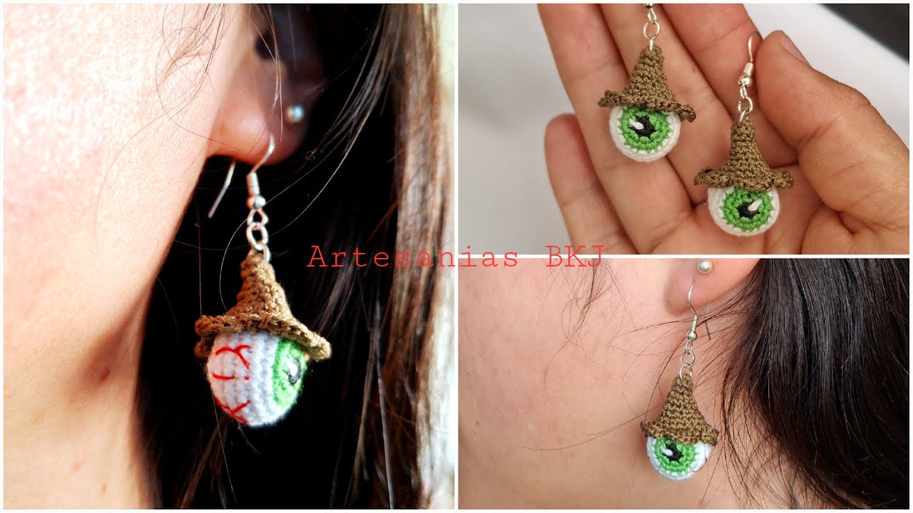 Hoy te enseño a hacer estos aretes de OJITOS para HALLOWEEN / Eyes Earrings Tutorial