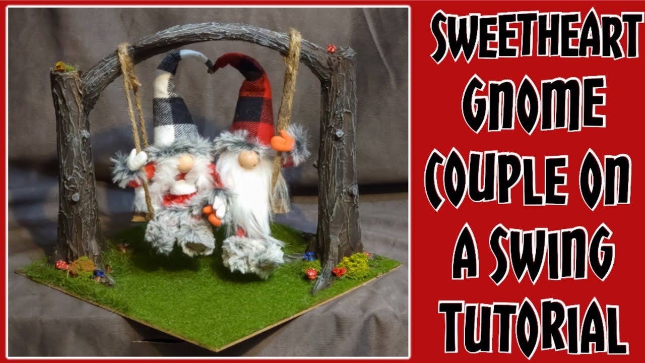 Sweet Valentines Gnome Couple on a swing @darkmattercrafts2139