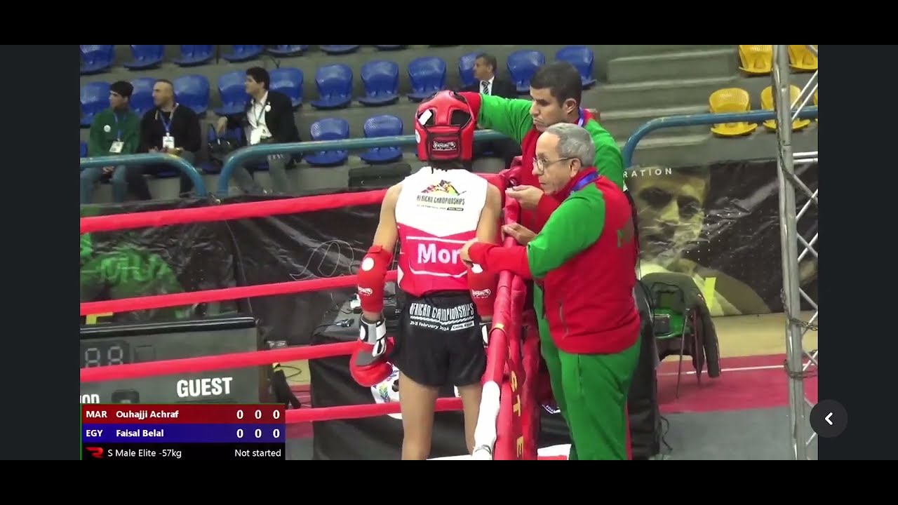 نزال البطل المغربي أشرف اوحاجي و المصري فيصل بلال بالبطولة الافريقية للمواي تاي مصر/القاهرة 2024