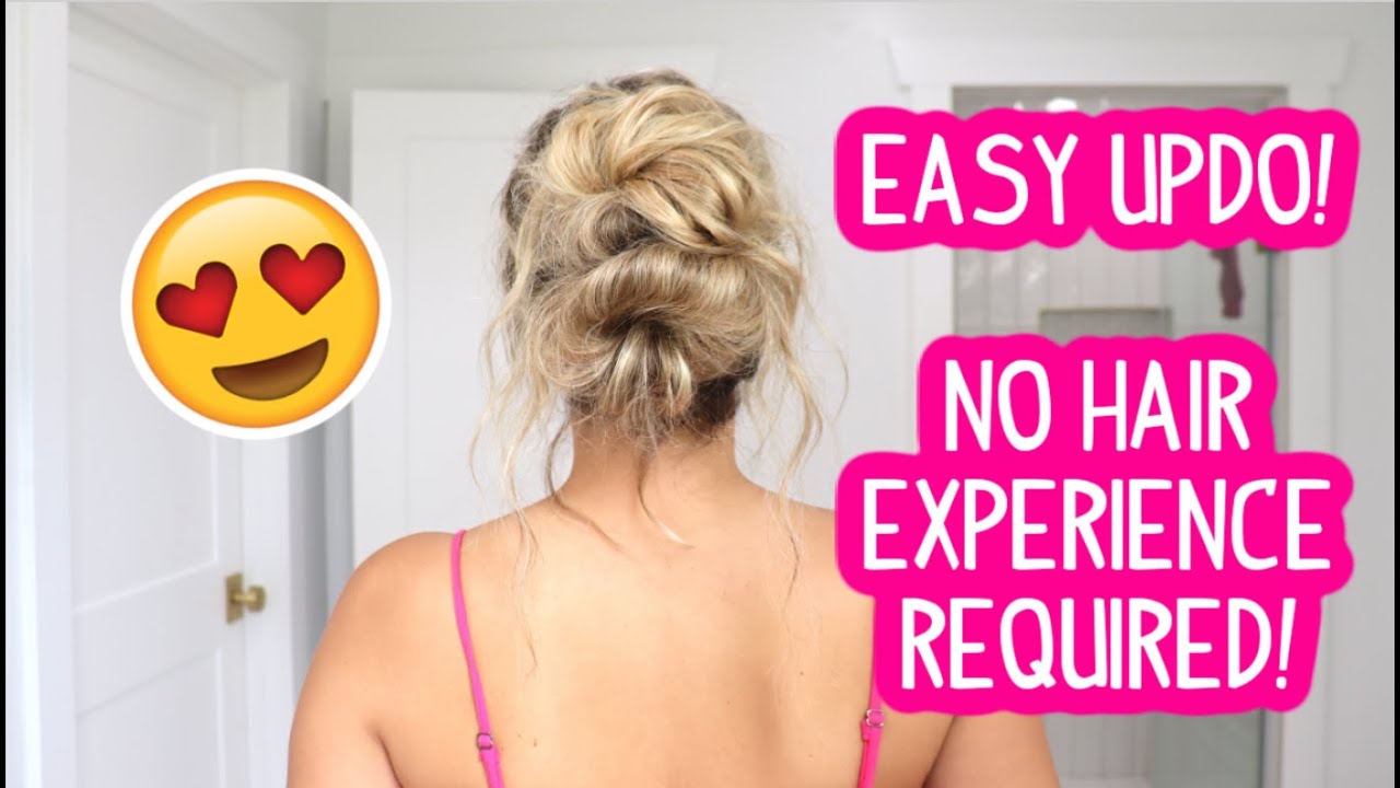EASY UPDO FOR BEGINNERS! NO HAIR EXPERIENCE | BEGINNER HAIR TUTORIAL| Short, Medium, Long Hair