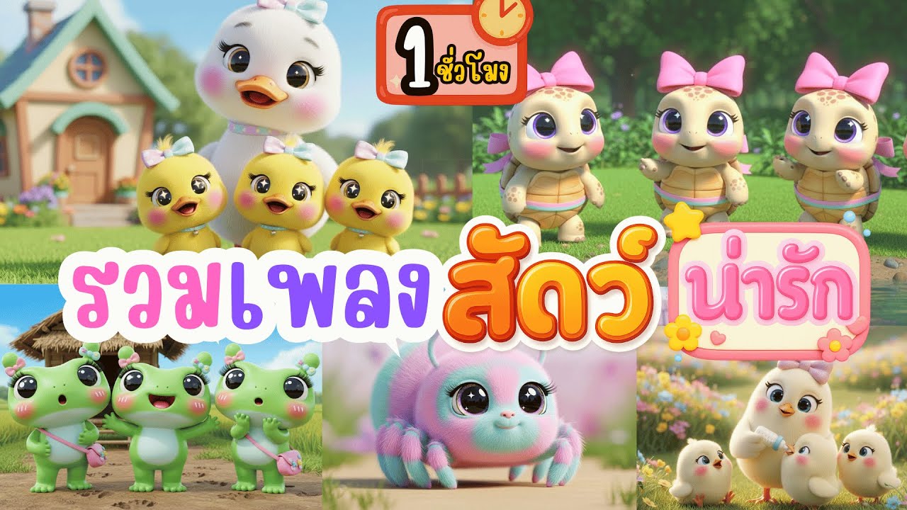 รวมเพลงสัตว์น่ารักยาวๆ 1ชั่วโมง เพลงเด็ก lโดยDoodeekids #เพลงเด็กยาวๆ #การ์ตูนเด็ก #เพลงอนุบาล