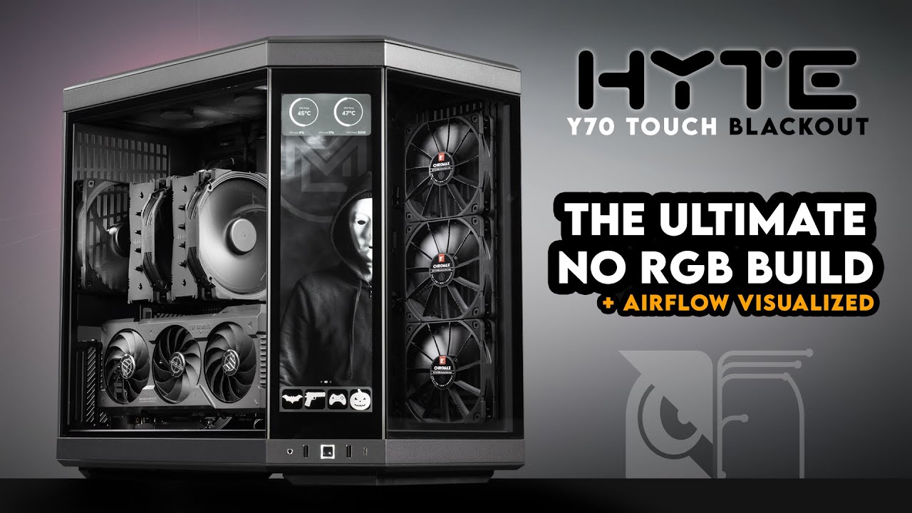Air Cooled HYTE Y70 Touch?! | All Black, No RGB Gaming PC Build | Noctua NH-D15 Chromax | RTX 4070Ti