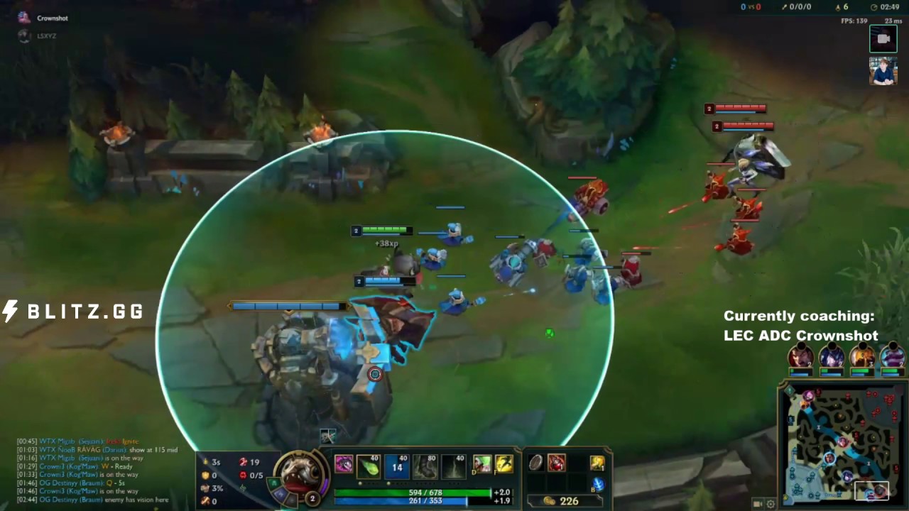 [LS Coaching] EUW Challanger Bot Kog'Maw (SK Crownshot) (pt. 1: live game) - Feat. freezing