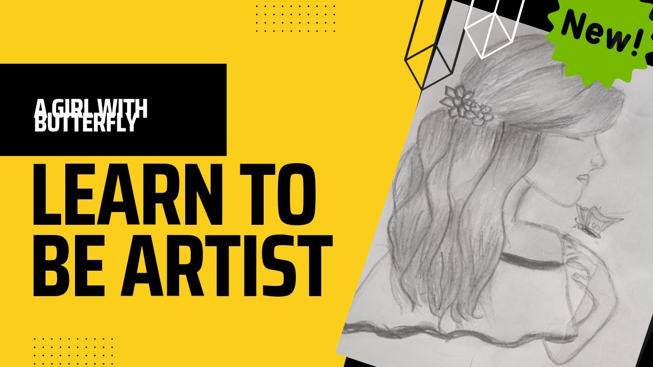 How to draw a girl with butterfly|Learn to be Artist|#Farjanadrawingacademy
