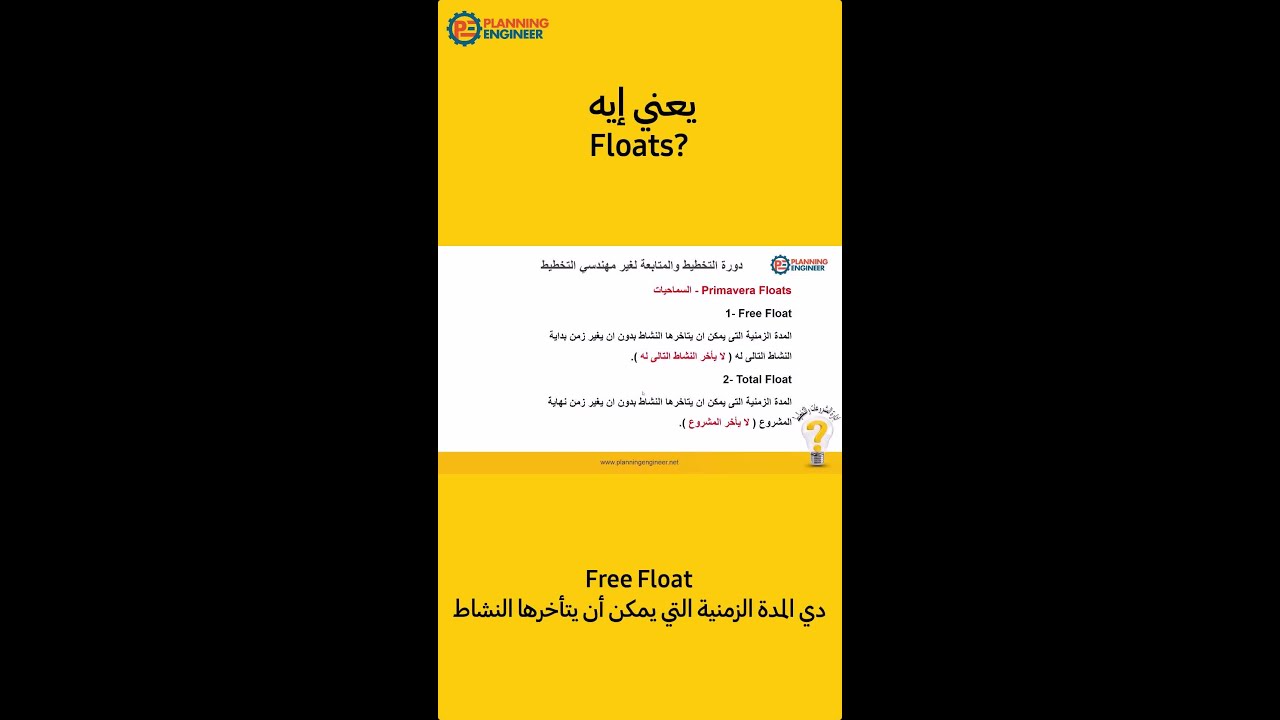 شرح free float و total float ببساطة