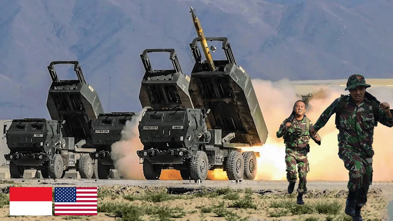 Indonesia And U.S.  Soldiers Train With M142 HIMARS In East Java