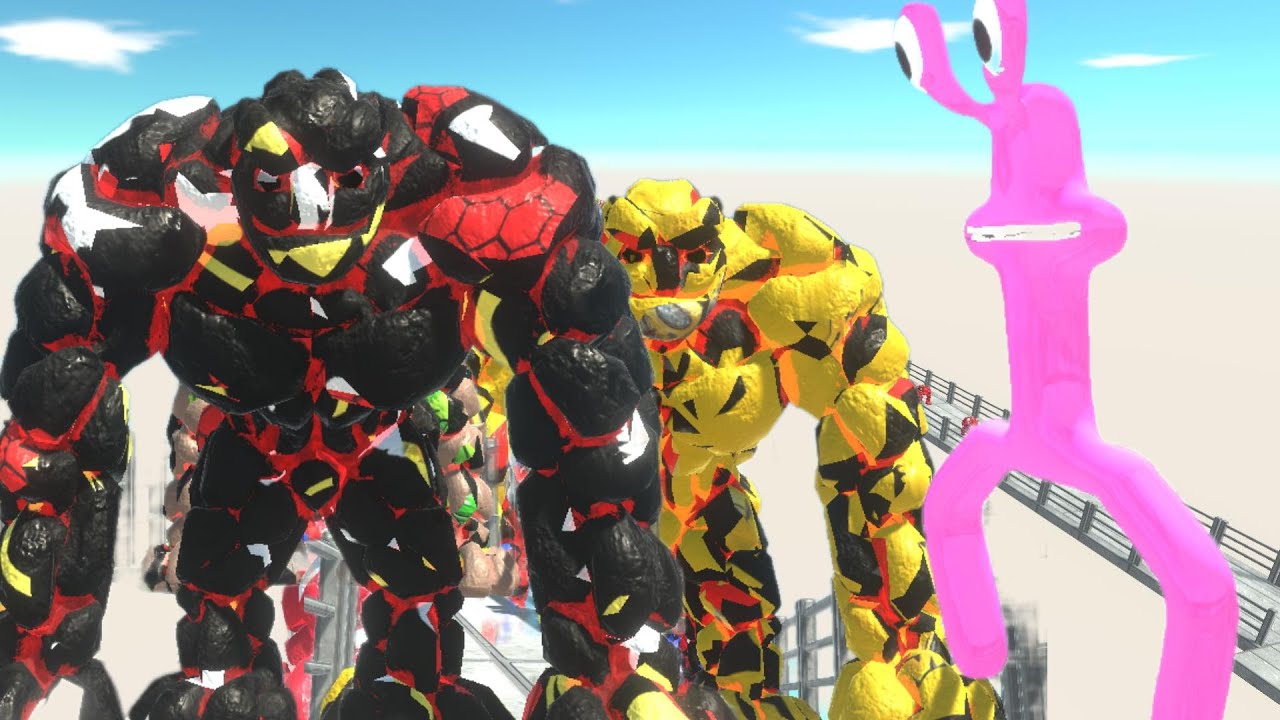 GIANT LAVA MONSTERS vs PINK MONSTER! Ultimate Battle!