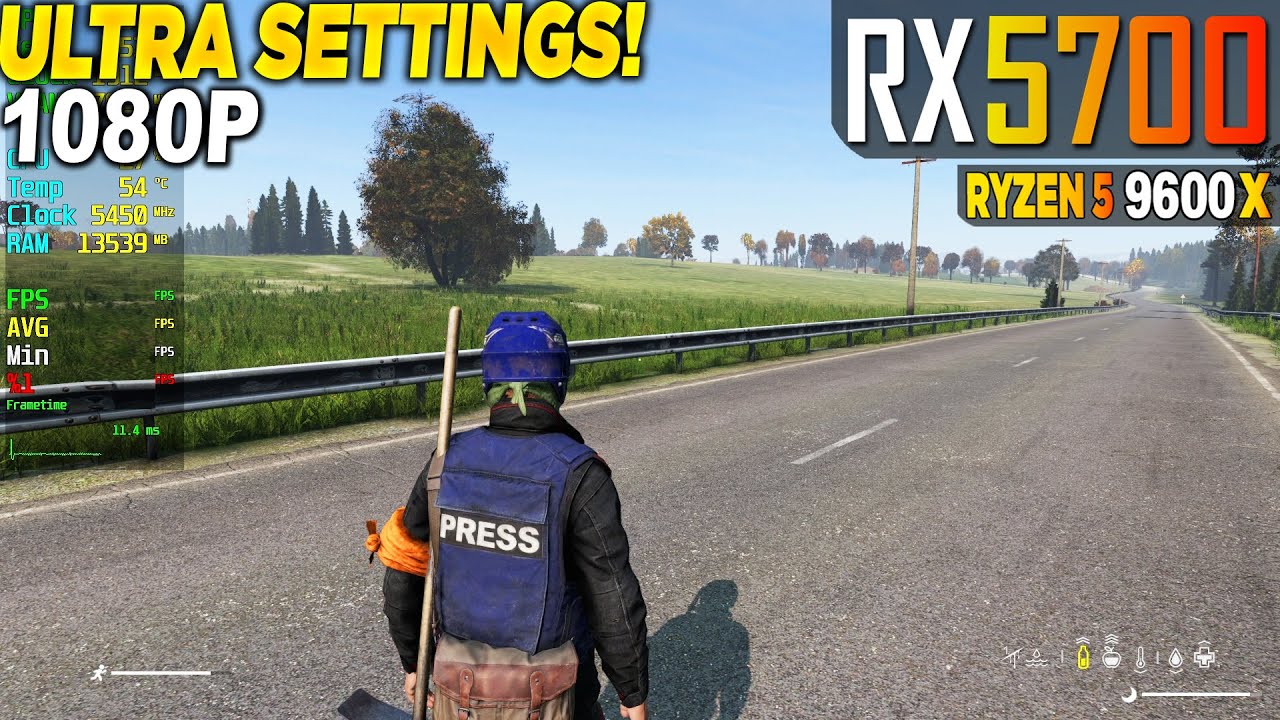 DayZ RX 5700 + Ryzen 5 9600x - 1080p Ultra,