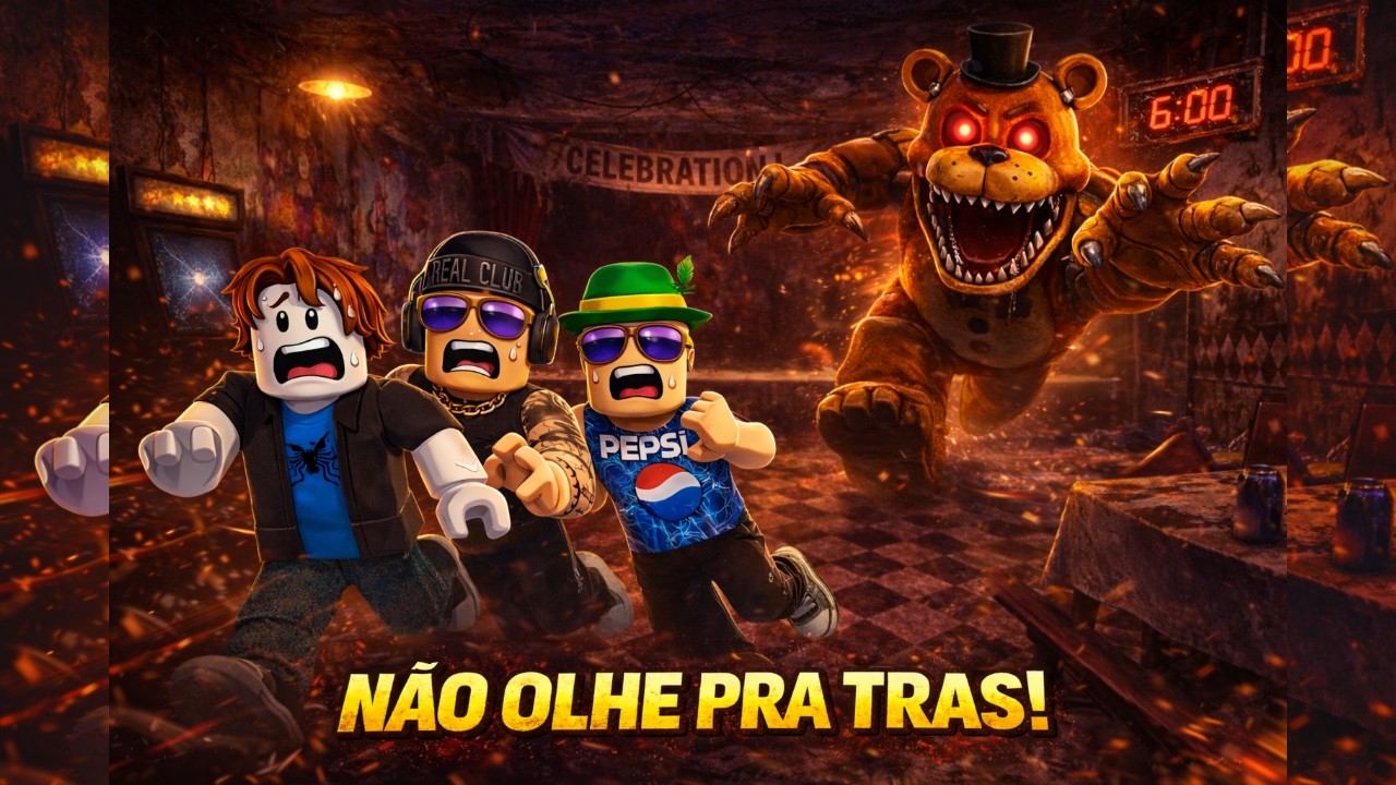 CORRE OU MORRE! FNAF NO ROBLOX COM AMIGOS!!!
