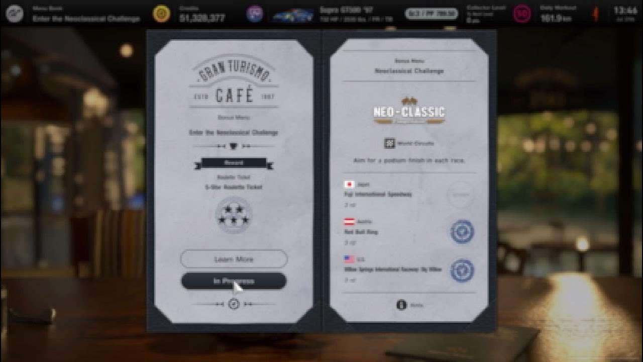 GT7 | Menu Book 43 – Enter the Neo Classical Challenge/RedBull Ring(Read Description Please)