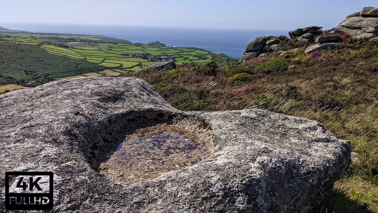 Zennor Carn - Walking and exploring. Stones, Quoits and a Haunted House. (4K)