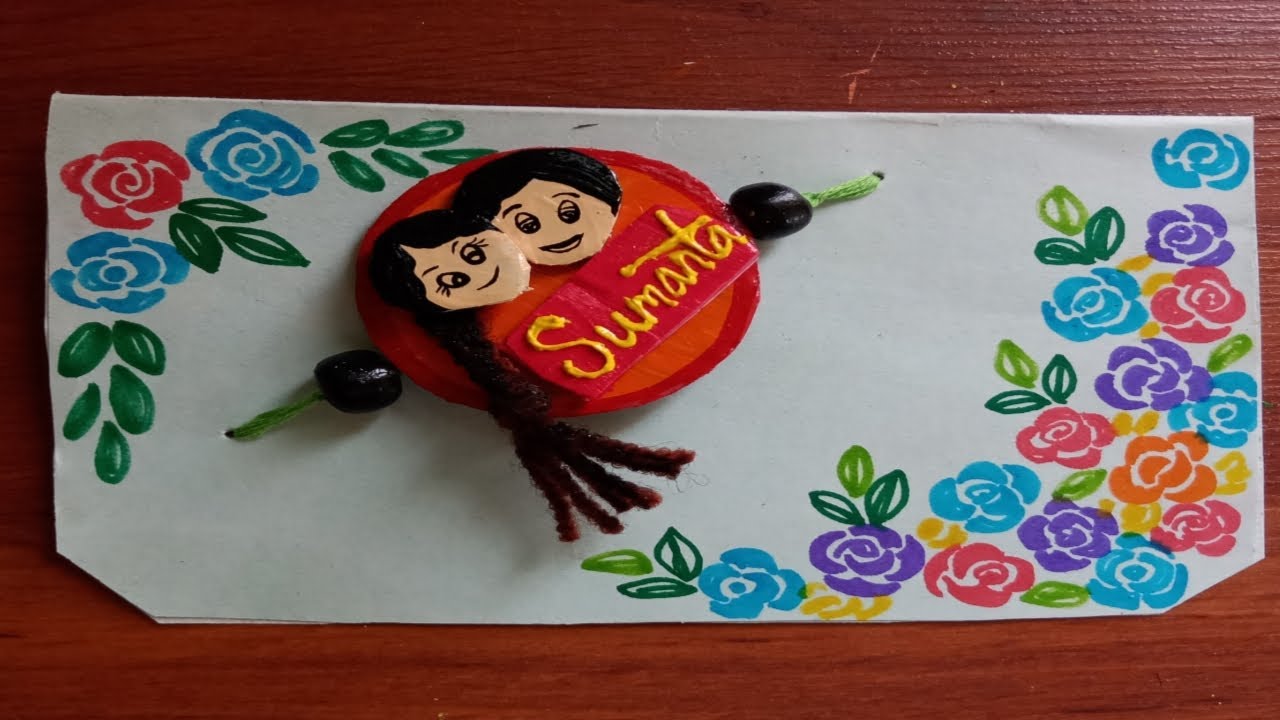 customised rakhi making idea|how to make easy rakhi|rakhi making idea from cardboard/name wala rakhi