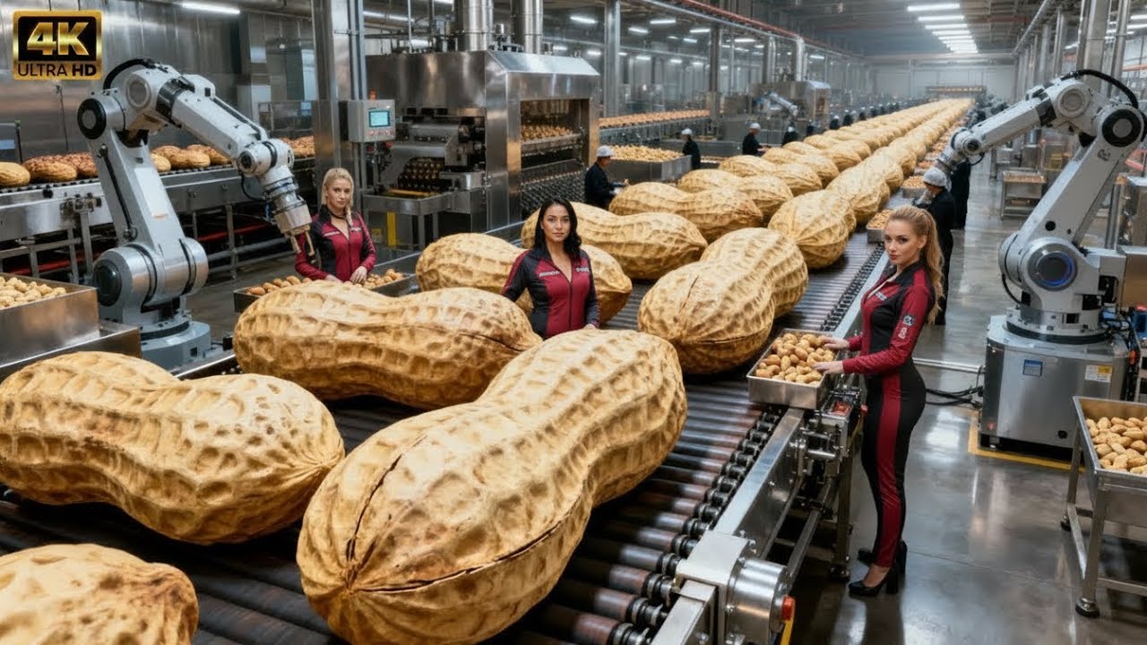 Inside the Peanut Factory – (Full Process) How Roasted Salted Peanuts Are Made