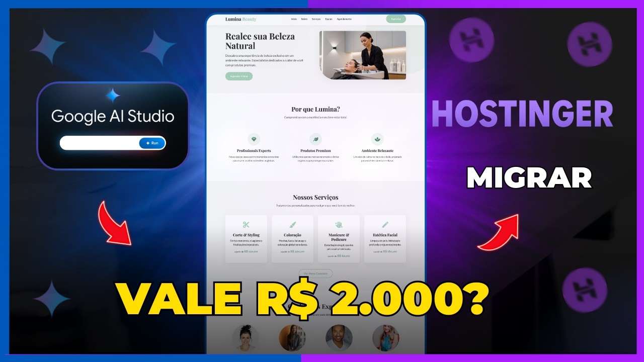 Fiz uma Landing Page de R$ 2.000 em Minutos: Google AI Studio + Hostinger