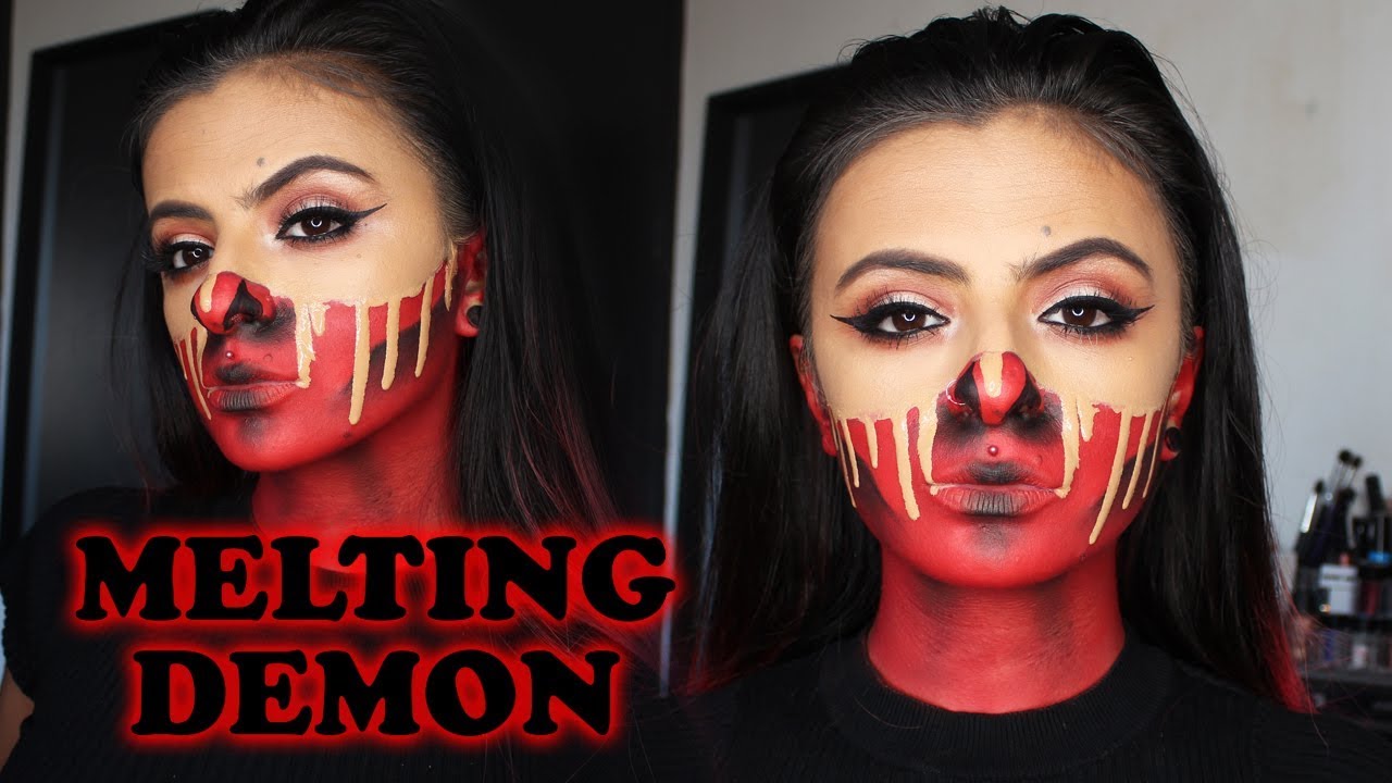 MELTING DEMON FACE | HALLOWEEN TUTORIAL