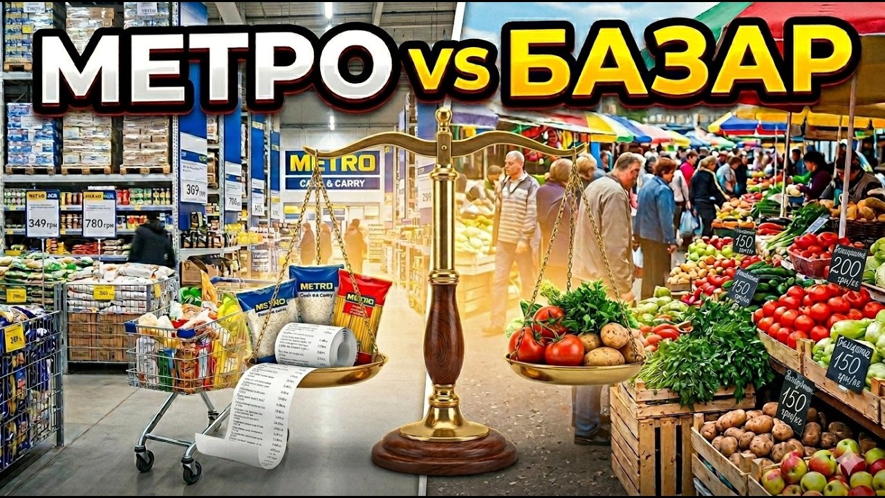 Сделали огромную закупку. МЕТРО vs БАЗАР &mdash; где реально выгоднее? Украина 2026 цены