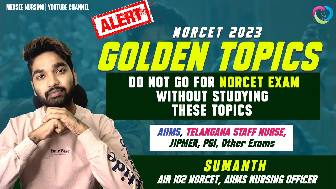 Must Do Topics Before Aiims Norcet Exam | 🚨Dont Miss Out | Medsee Nursing #norcet2023 #aiims