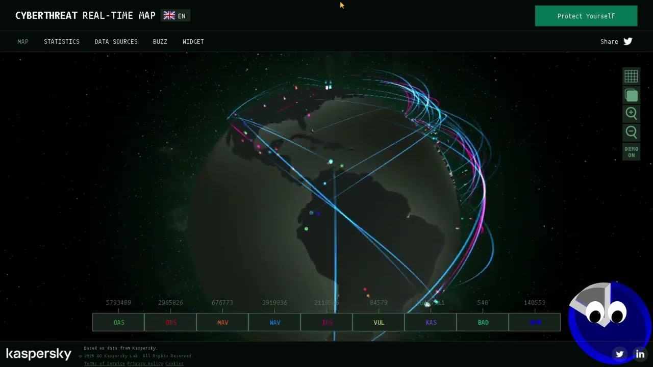 #kaspersky CYBERTHREAT REAL-TIME MAP:  