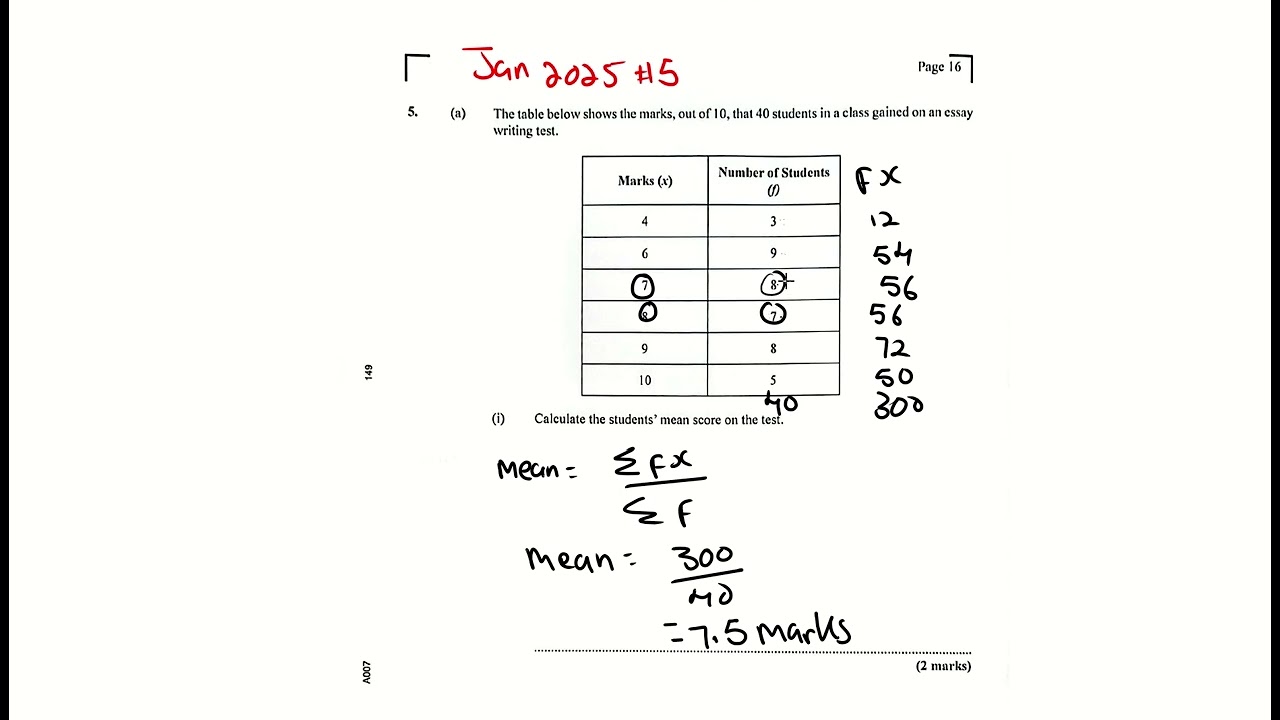 MATH CSEC 2025 January Number 5 Solutions