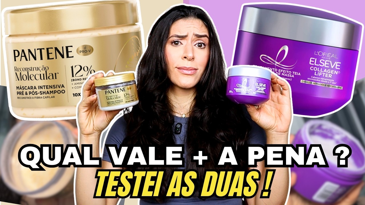 ELSEVE COLLAGEN LIFTER x PANTENE MOLECULAR BOND REPAIR: Qual VALE MAIS a pena? Testei e te conto!
