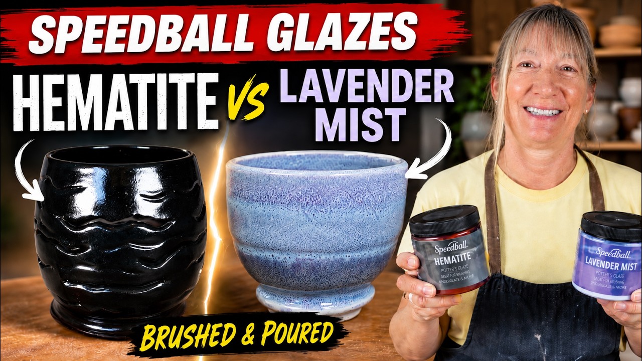 How Speedball Hematite & Lavender Mist Really Look After Firing – Glaze Comparison