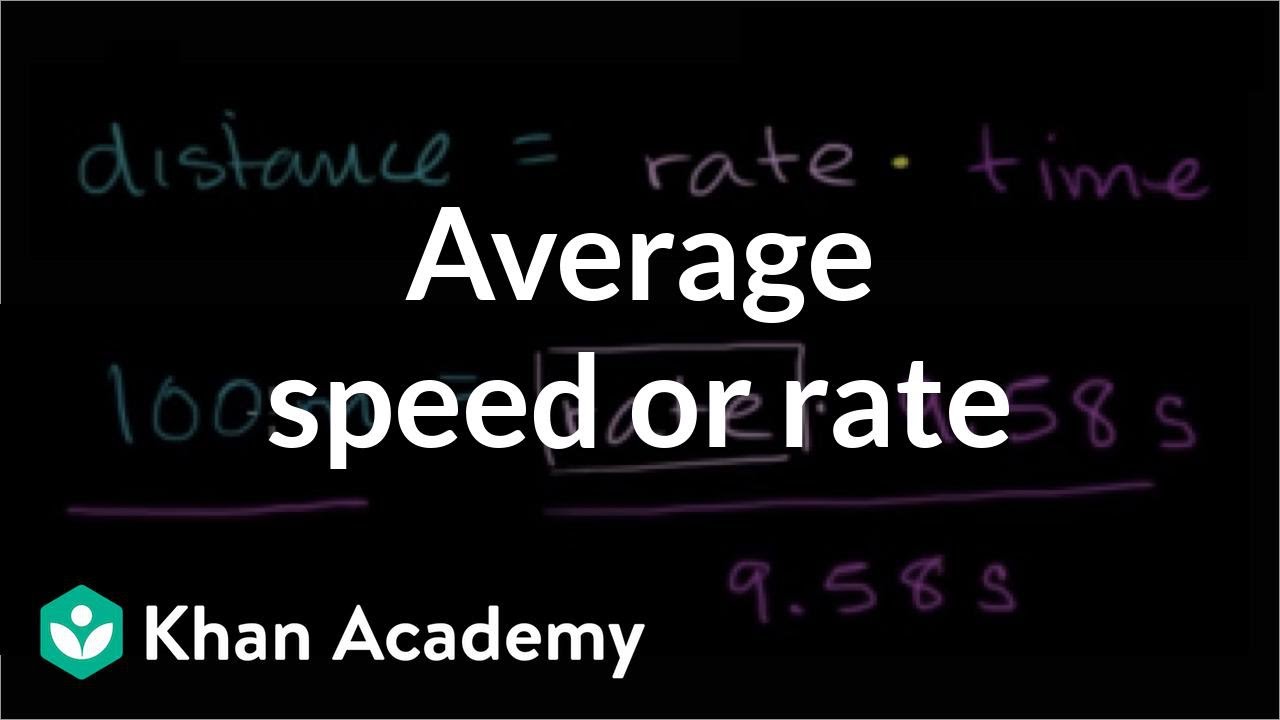 Finding average speed or rate | Ratios, proportions, units, and rates | Pre-Algebra | Khan Academy
