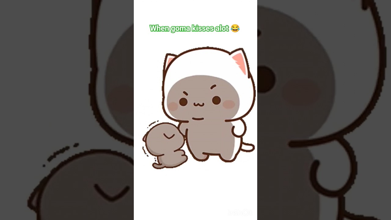 hungry peach after alot of kisses 😂😂 | cute cat couple video | cartoon | peach and goma | dudu bubu