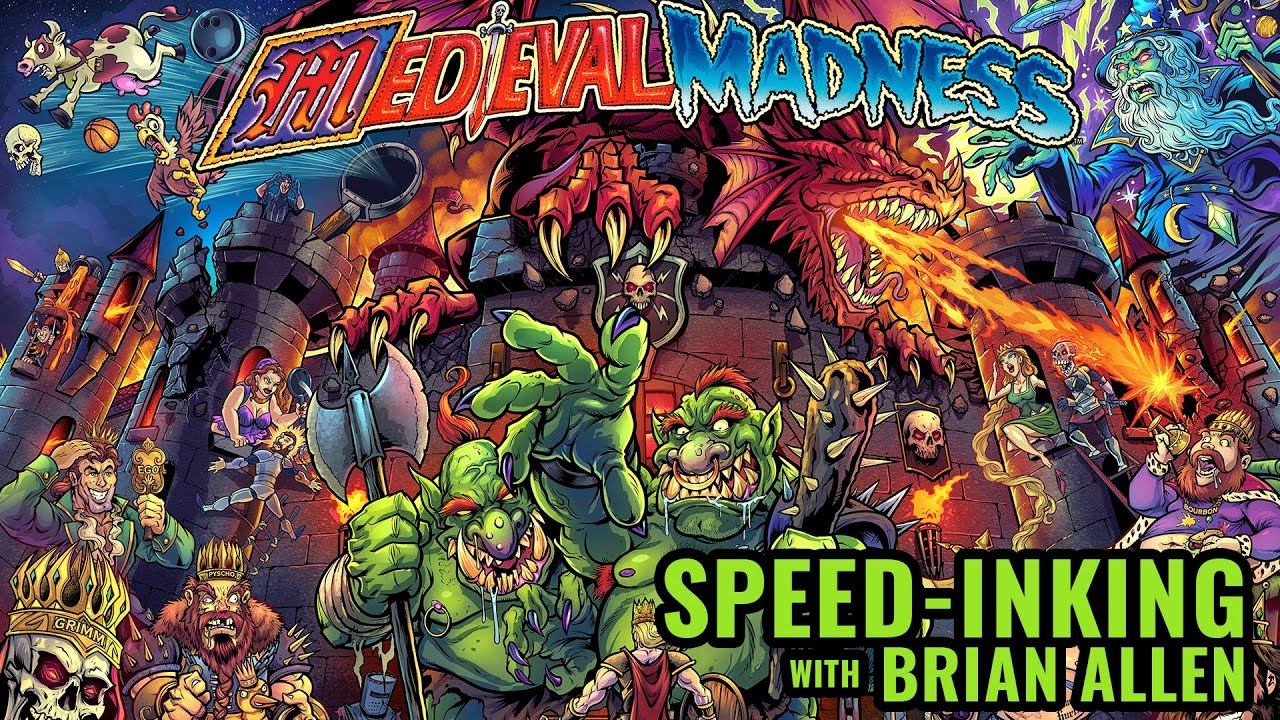 Speed inking of the officially Licensed Medieval Madness Alternative Backglass.