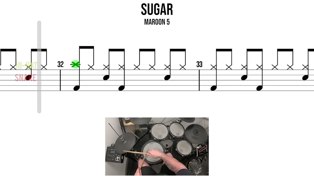 Sugar Maroon 5 🥁 Версия для начинающих 2 класса