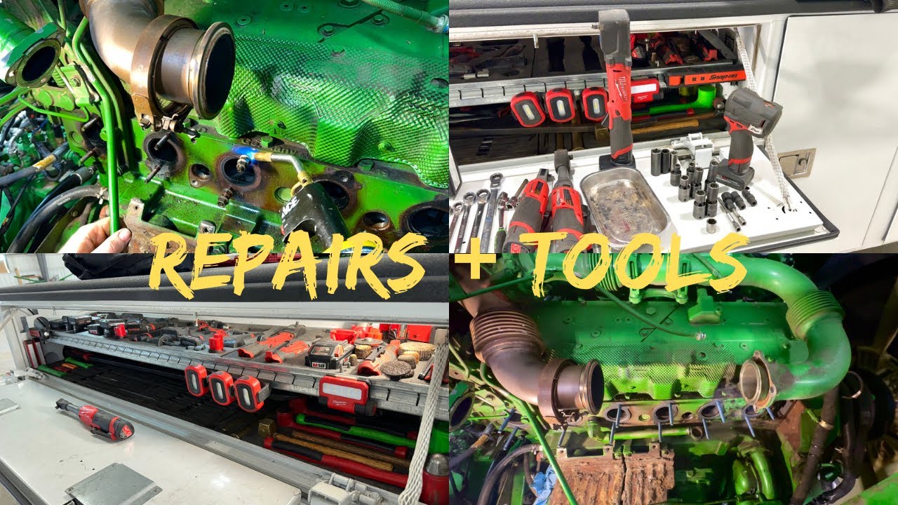 S680 Exhaust manifold install & Service truck tour (part 3)