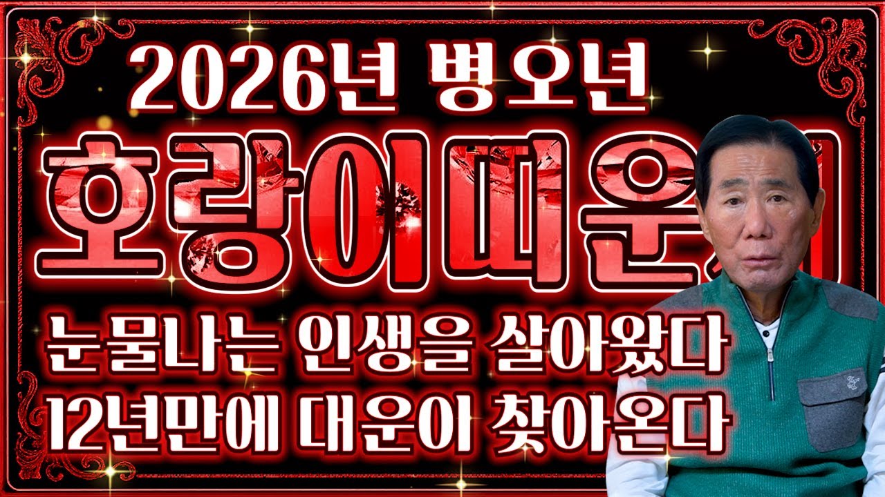 🌟2026년 병오년 호랑이띠운세🌟눈물나는 인생을 말년에 보답받습니다! 엄청난 금전과 문서가 들어와 말년운 대박나는 50년생 62년생 74년생 86년생 98년생 호랑이띠 운세