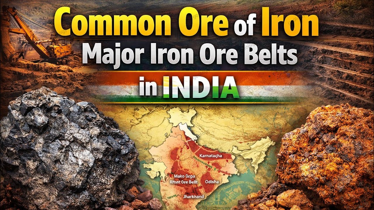 Common Ore of Iron:Major iron ore belts in india