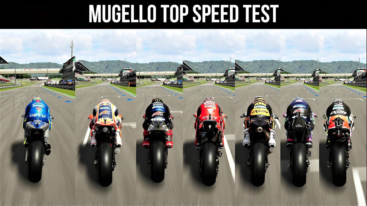 MOTOGP 21 || All Bikes Top Speed Test @mugello || Honda, Ducati, Yamaha, Suzuki, KTM,  || 4K 60FPS