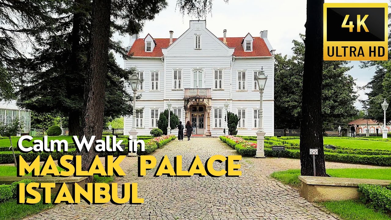 Walking Tour in Maslak Pavilions, Istanbul | Calm Ambience of Less Visited Ottoman Palace | 4K UHD