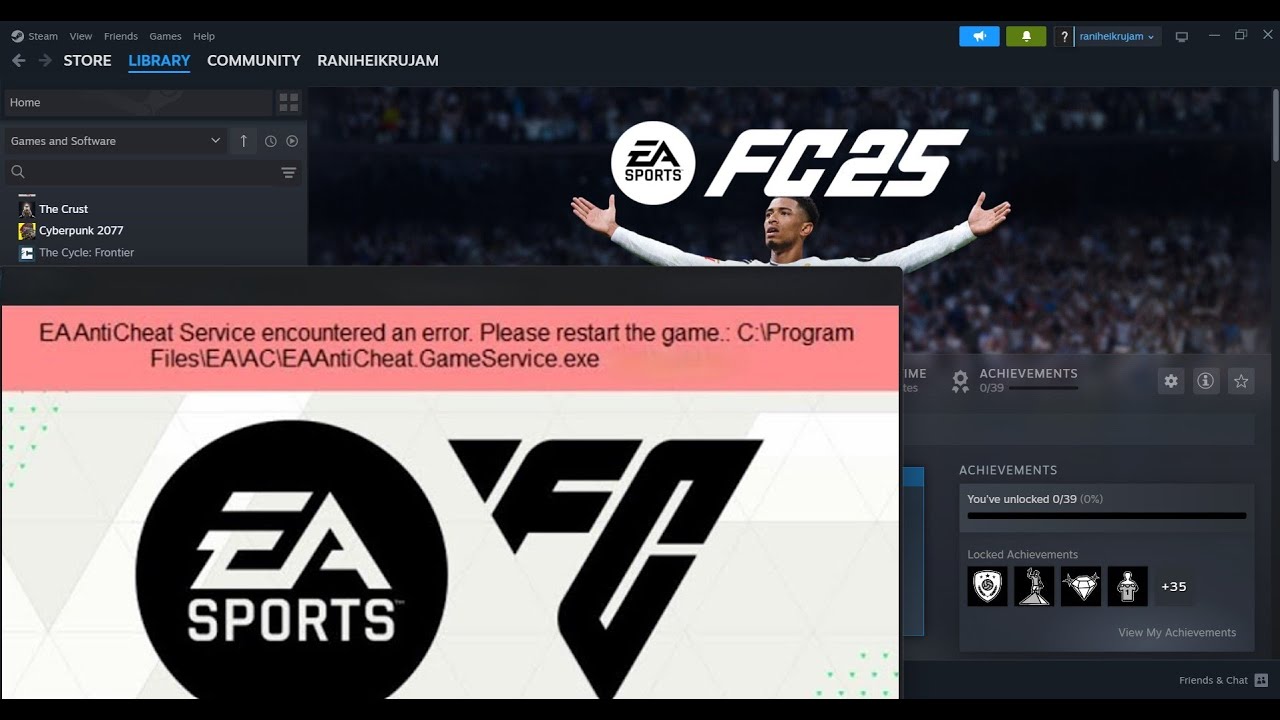 Fix EA FC 25 EA AntiCheat Errors/EA AntiCheat Service Encountered Error/Security Violation Error
