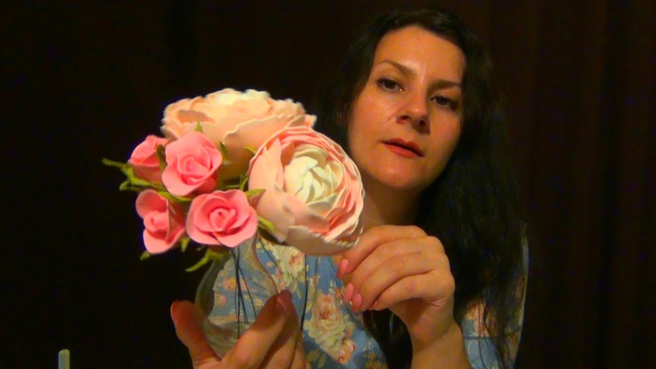 АСМР/ ASMR/ ЦВЕТЫ ИЗ ФОАМИРАНА // МАСТЕР КЛАСС// ТИХАЯ РЕЧЬ