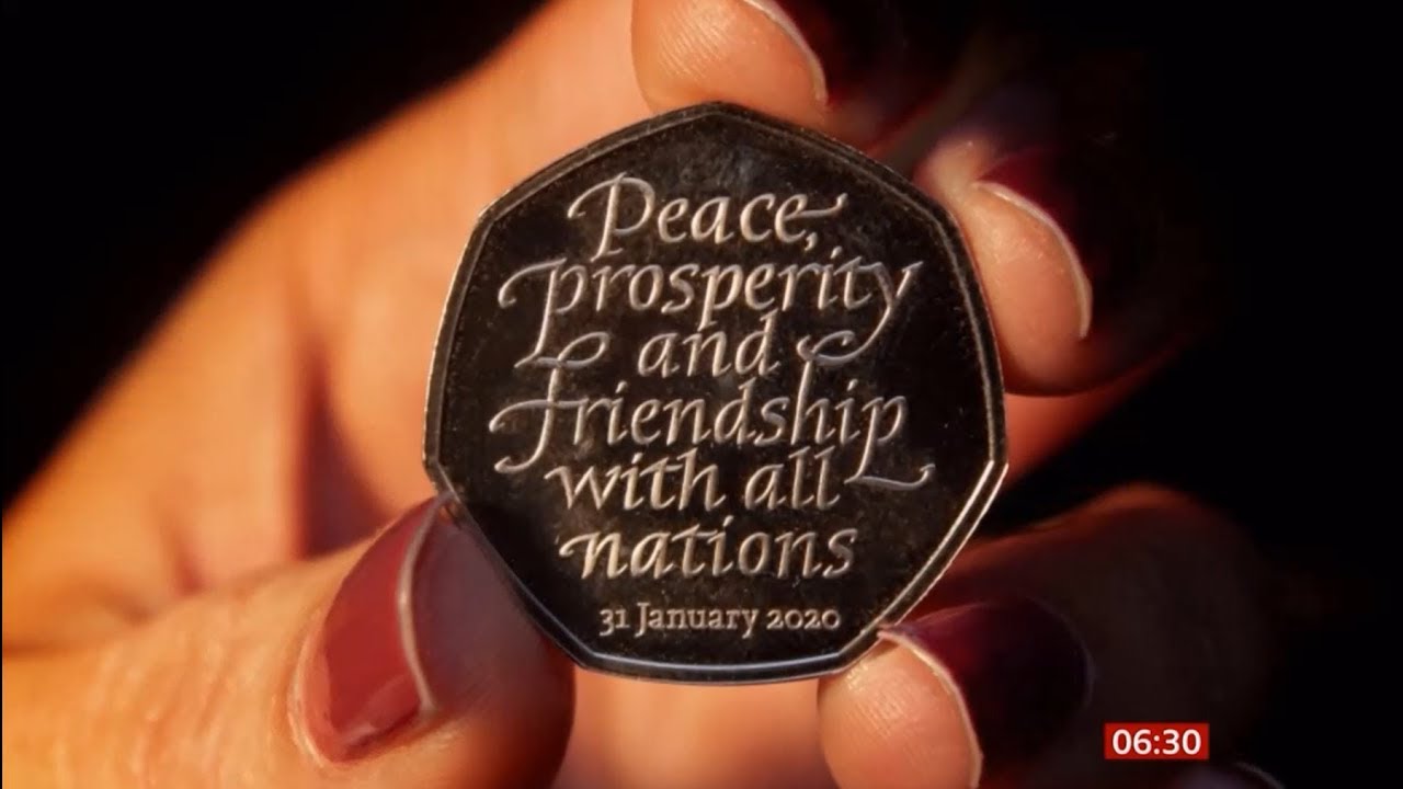 50 pence (Brexit) coin to mark occasion (UK) - BBC News - 26th January 2020