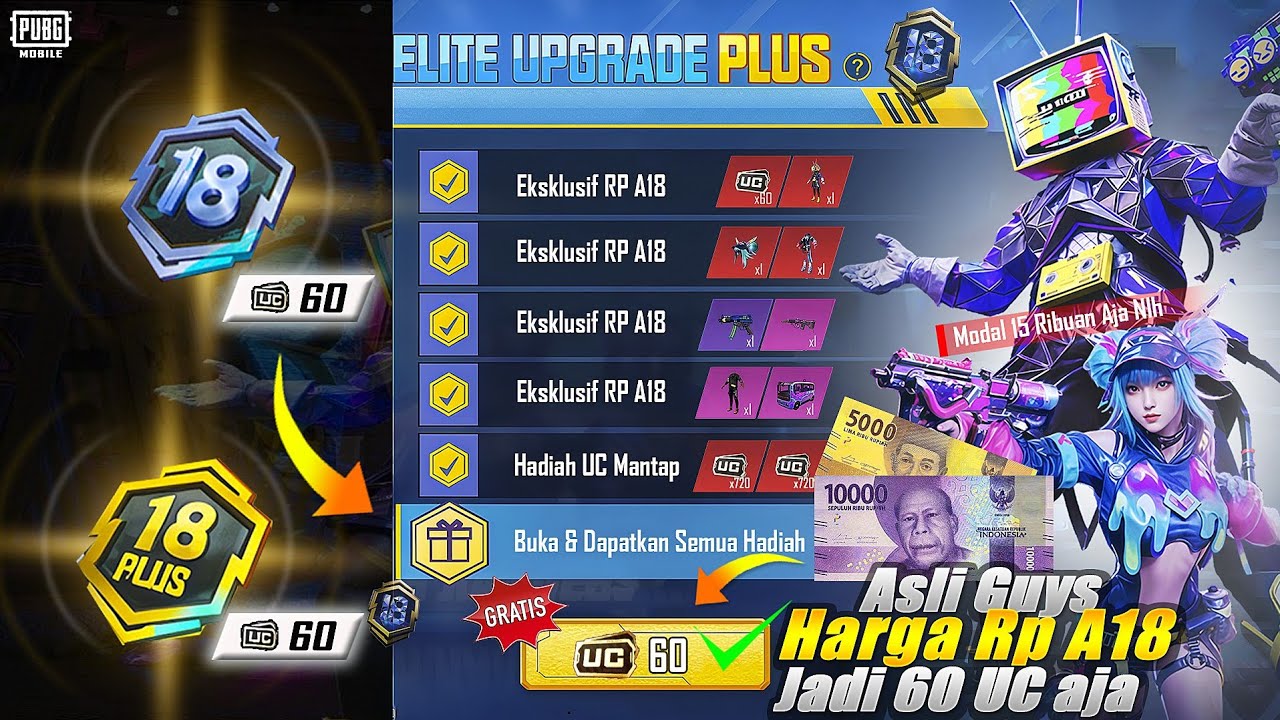 BENERAN HARGA RP A18 JADI 60 UC NIH GUYS SETARA 15 RIBUAN SEBELUM KEHABISAN GAS BORONG GINI CARANYA🤑