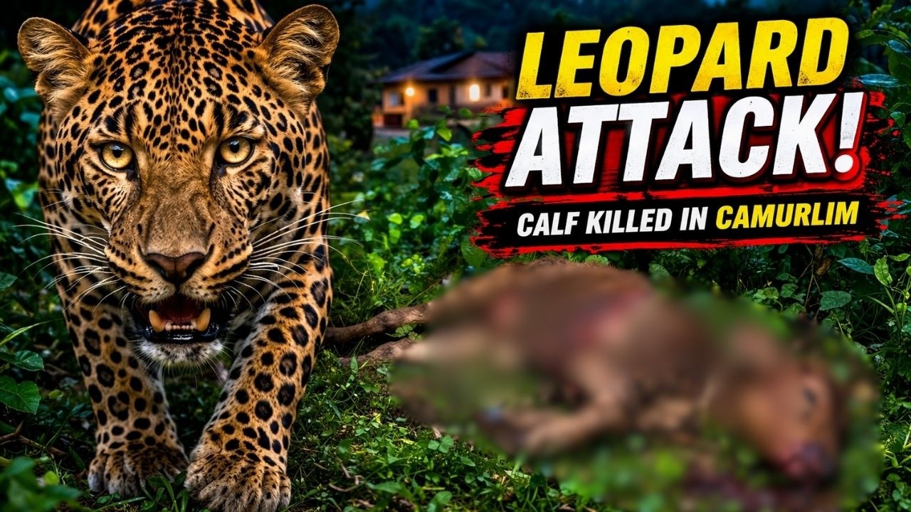 Fear grips among villagers as leopard kills a calf at Camurlim